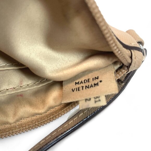 COACH Darcy Bow Small Zip Wristlet Silver/Sand Cross Grain Leather G1481-F51672 - Picture 9 of 9